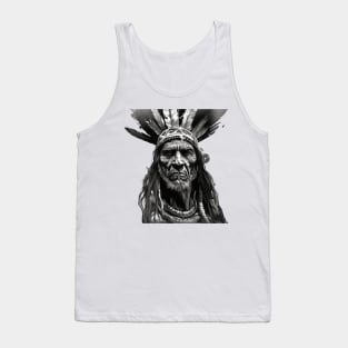 Ayahuasca And the Old Shaman Black and White Tank Top